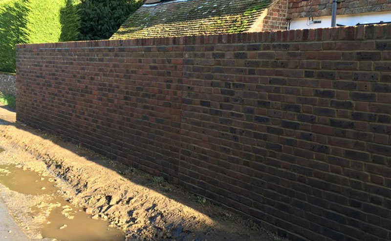 Brickwork boundary wall