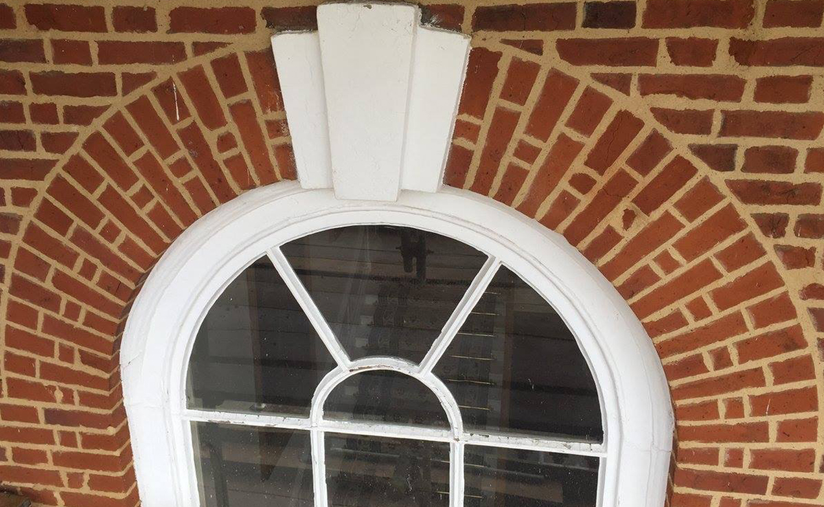 Arched window after repointing